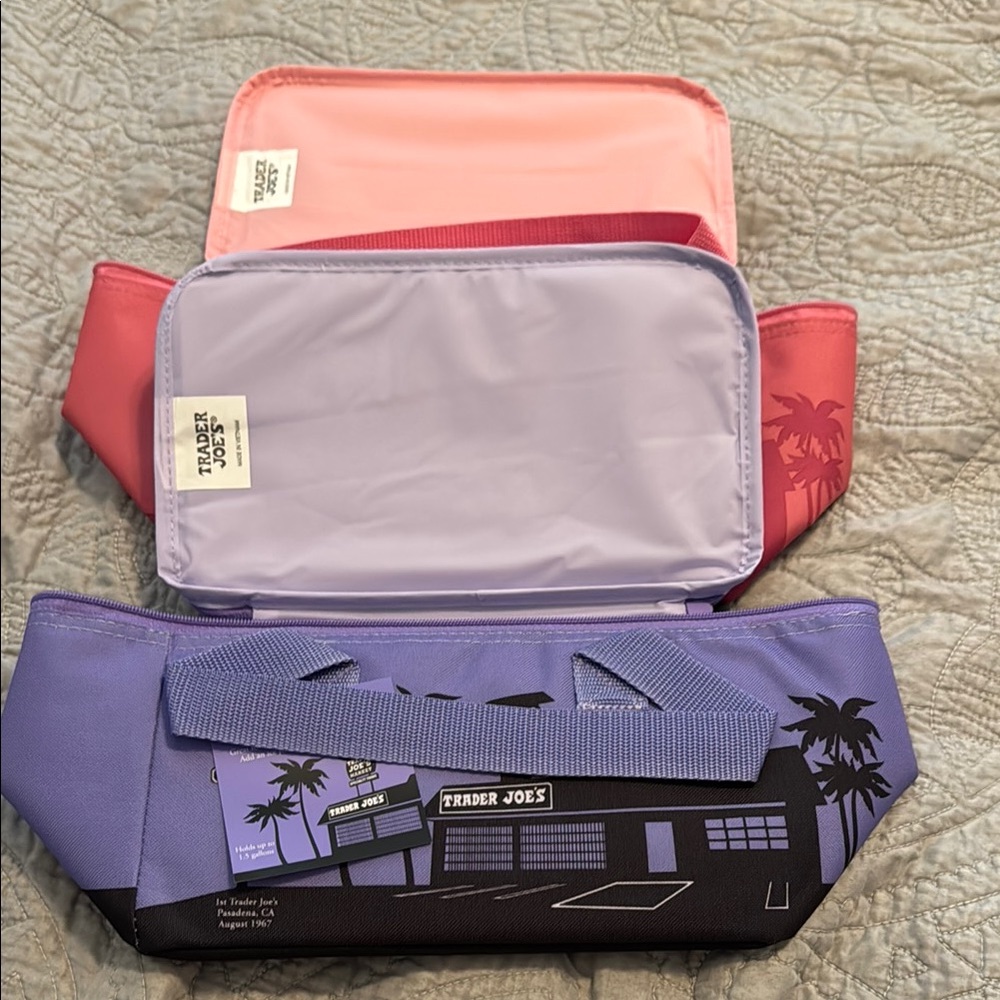 Insulated Lunch Bags - Purple, Pink, Red